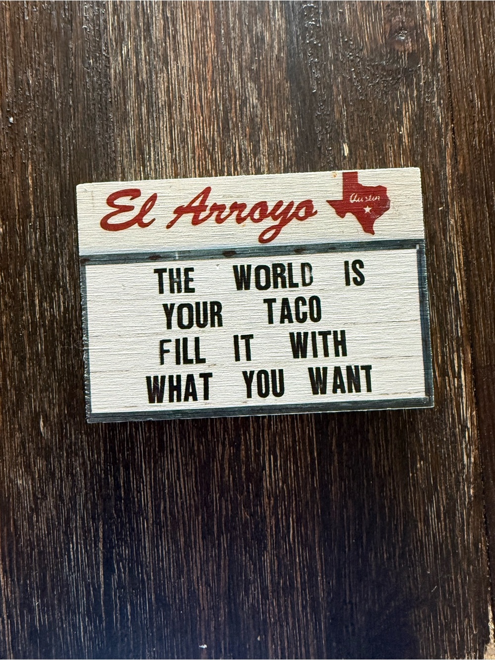El Arroyo Mini Marquee Sign - White with Black & Burgundy Lettering - Picture 2 of 3